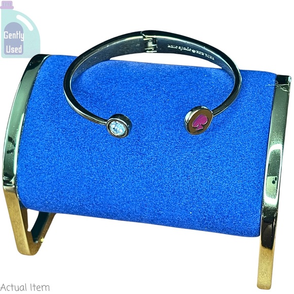 Kate Spade New York Spot the Spade Hinged Pink Bangle Cuff Bracelet 💖 ♠️ - Picture 4 of 5